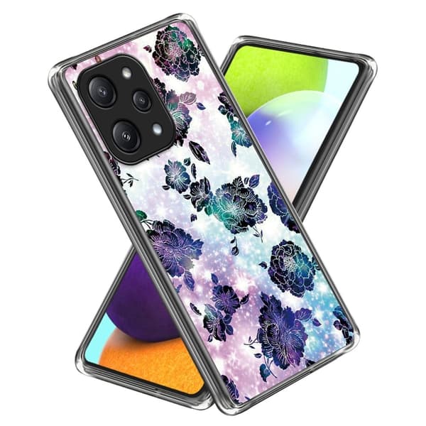 Deco Xiaomi Redmi 12 deksel - Lilla Blomster Purple