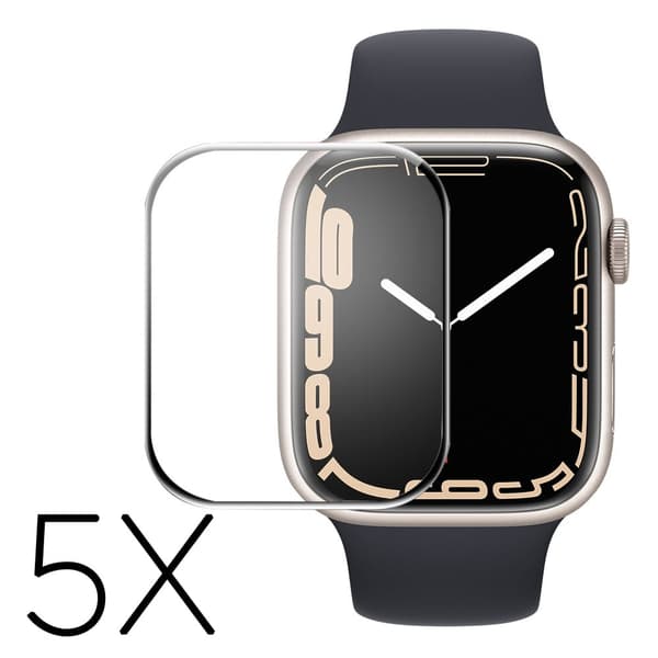 5Pcs ENKAY Apple Watch (45mm) 3D buet HD skærmbeskytter - Sort Transparent