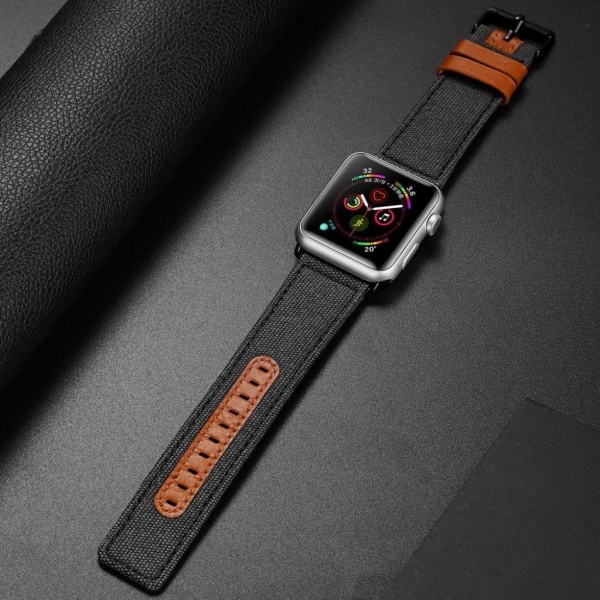 DUX DUCIS Apple Watch Series 5 44mm læder Urrem - Sort Black