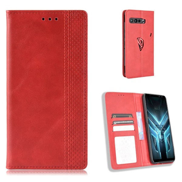 Bofink Vintage Asus ROG Phone 3 / Asus ROG Phone 3 Strix nahkakotelo - Punainen Red