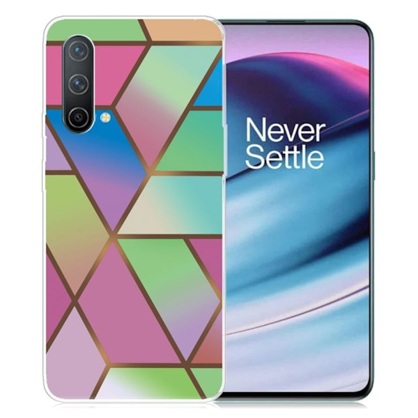 Marmormotiv OnePlus Nord CE 5G skal - Rosa/Grön Och Blå Gradienter multifärg