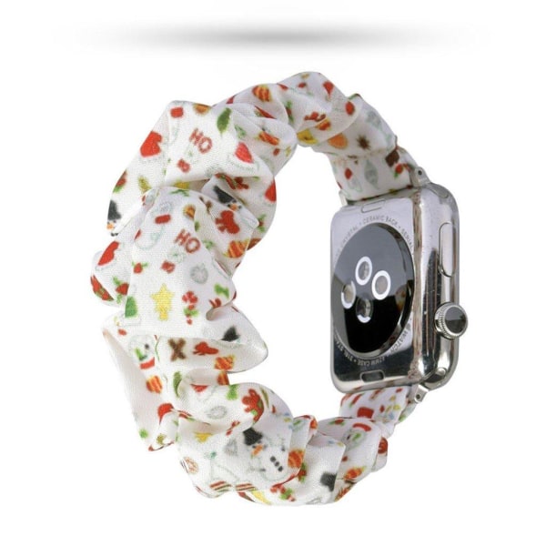 Apple Watch Series 5 44mm Mønster stof urrem - Christmas Elements in Red Multicolor