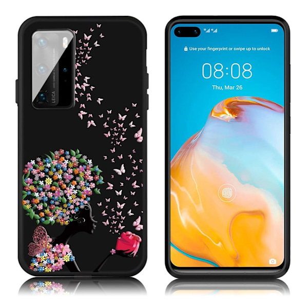 Imagine Huawei P40 deksel - Blomst og sommerfugler Multicolor