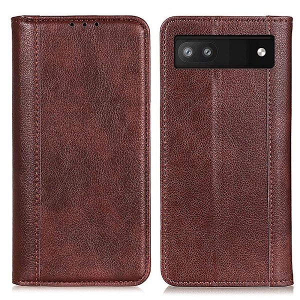 Aito nahkakotelo magneettisuljuksella Google Pixel 7a - Ruskea Red