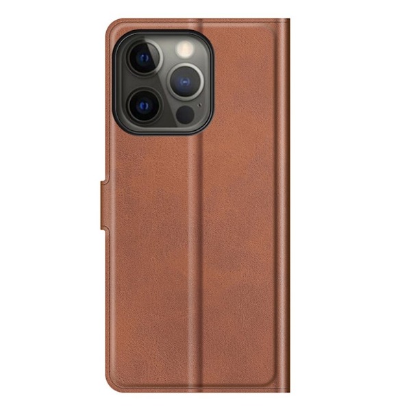 Skinn-etui i lommebok-stil for iPhone 13 Pro Max - Brun Brown