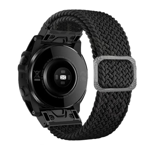 26 mm nylonrem til Garmin- og Coros-klokker med spenne - Svart Black