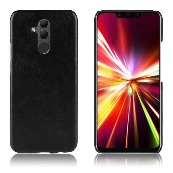 Huawei P20 Lite mobiletui i kunstlæder med Litchi struktur - Sort Black