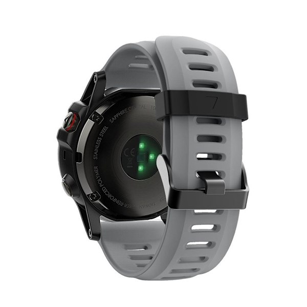 Garmin Fenix 5X / Fenix 3 silikoninen ranneke - Harmaa Silver grey