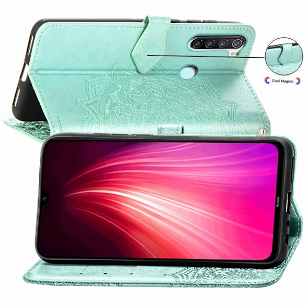 Mandala Xiaomi Redmi Note 8 Flip etui - Cyan Green