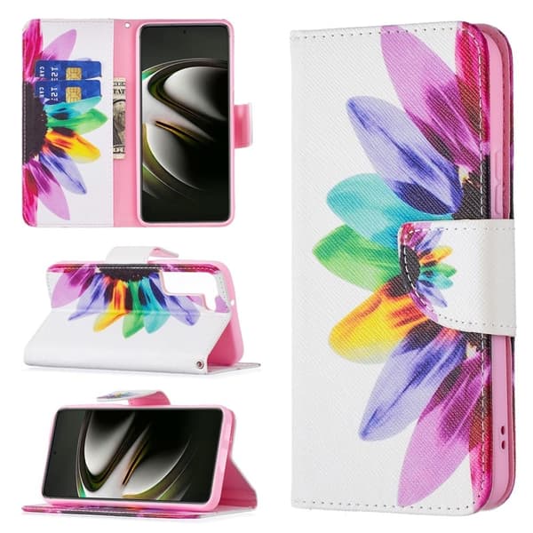Wonderland Samsung Galaxy S22 Flip Etui - Solsikke Multicolor
