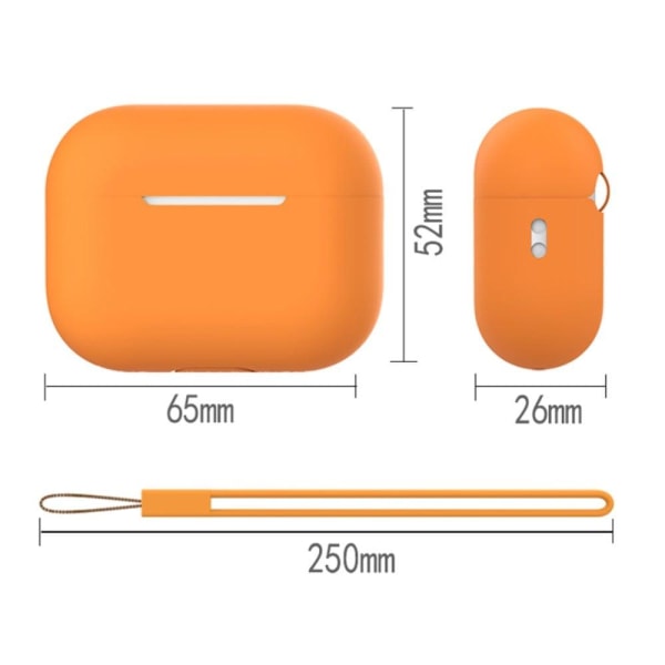 2.0mm AirPods Pro 2 silicone case with strap - Orange Orange
