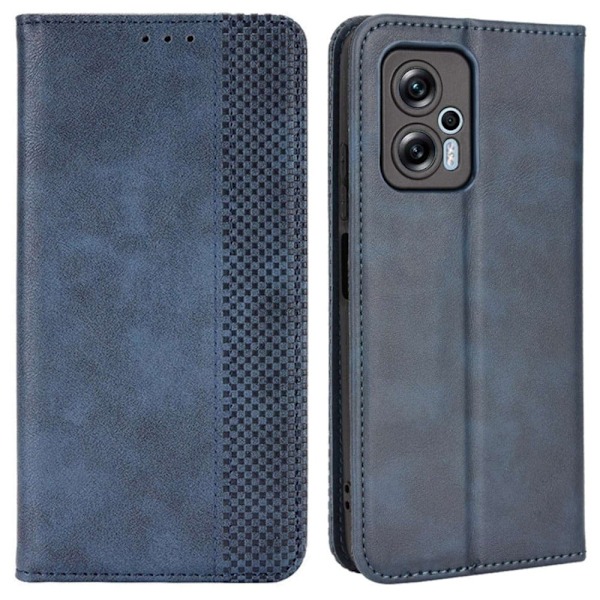 Bofink Vintage läder Xiaomi Poco X4 GT / Xiaomi Redmi Note 11T Pro Plus / Xiaomi Redmi Note 11T Pro fodral - Blå Blå