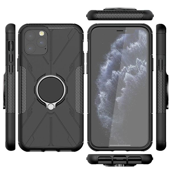 Kickstand-skydd med magnetisk platta för iPhone 11 Pro Max - Svart Svart