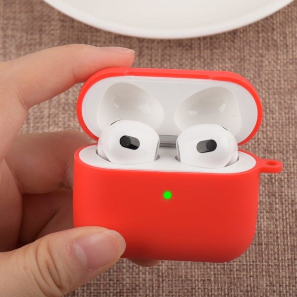 AirPods silikoneetui med karabinhage - Rød Red