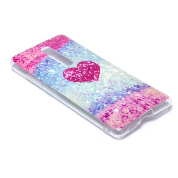 Marble Xiaomi Redmi K20 Pro etui - Hjerte i Farverig Glimmer Multicolor