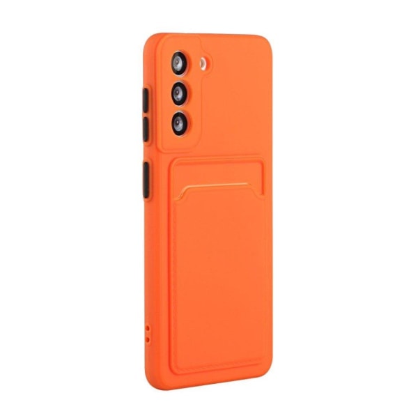 Kortholder cover til Samsung Galaxy S21 FE - Orange Orange