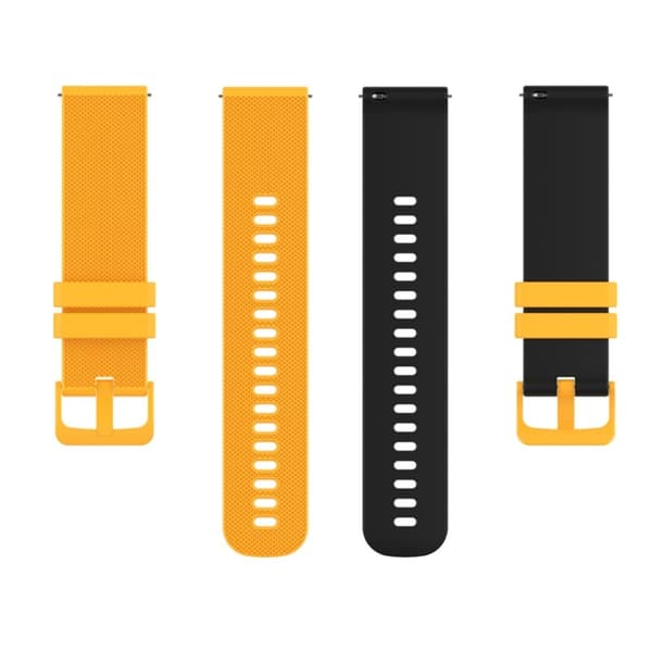22 mm silikone-urrem til Garmin-ur - Gul / Sort Yellow