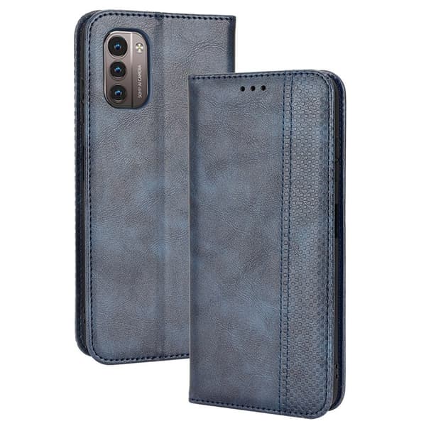 Alpha Nokia G11 / Nokia G21 flip etui i lær - Blå Blue