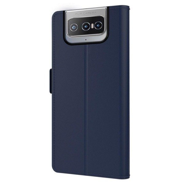 Snyggt Asus Zenfone 8 Flip fodral med sminkspegel - Blå Blå