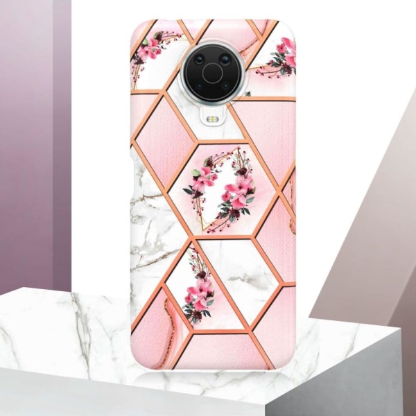 Marble design Nokia G20 / Nokia G10 cover - Lyserøde Blomster Pink