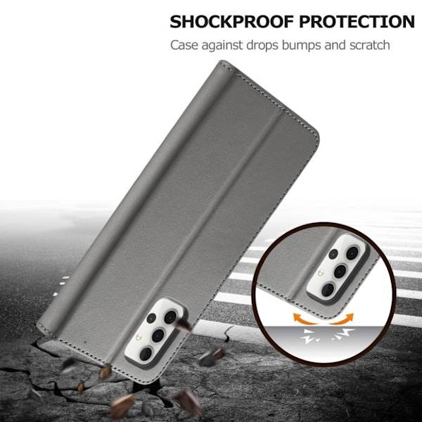 LC.IMEEKE Samsung Galaxy A32 flip case - Harmaa Silver grey