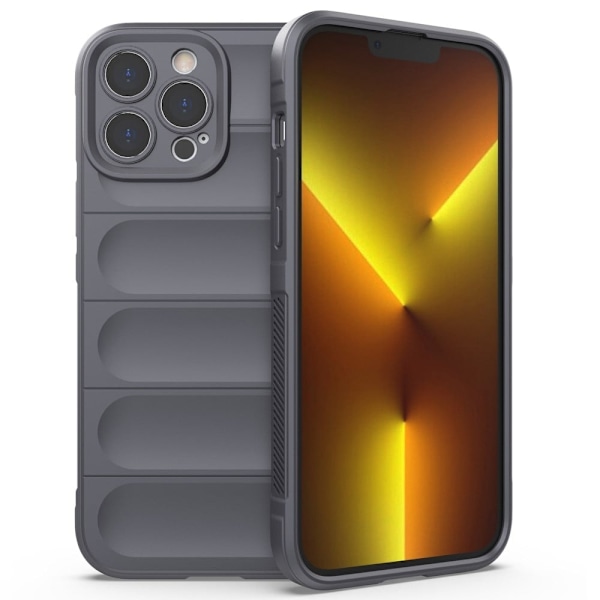 Mjukt greppformat iPhone 13 Pro Max skal - Silver/Grå Silvergrå