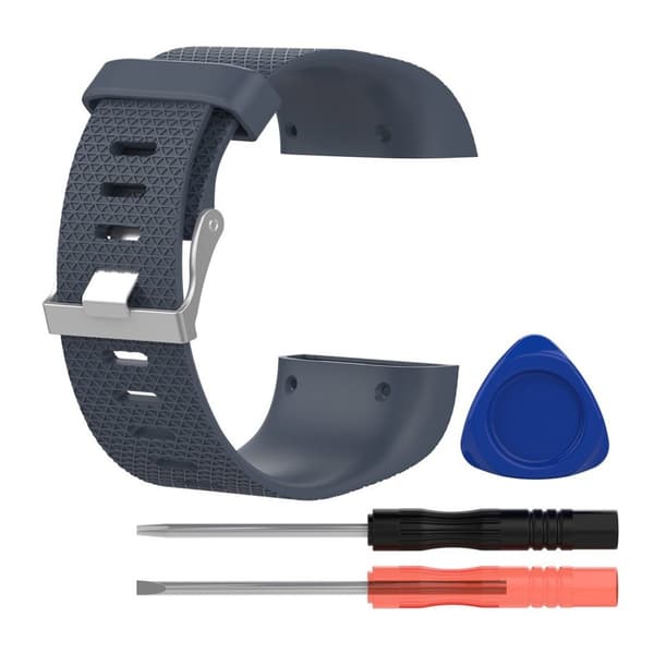 Fitbit Surge Blød silikone rem Str S - Grå Silver grey