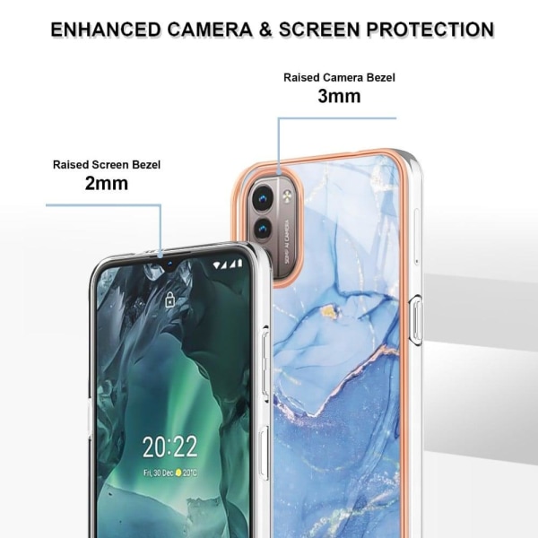 Marmormotiv Nokia G11 / Nokia G21 skal - Blå Blå