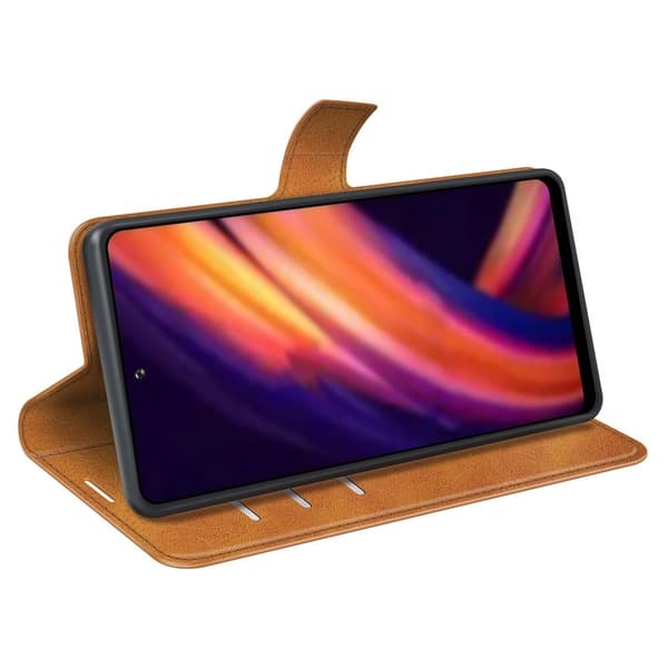 Læretui med Lommebok til Motorola Edge 30 Pro / Edge X30 - Gul Yellow