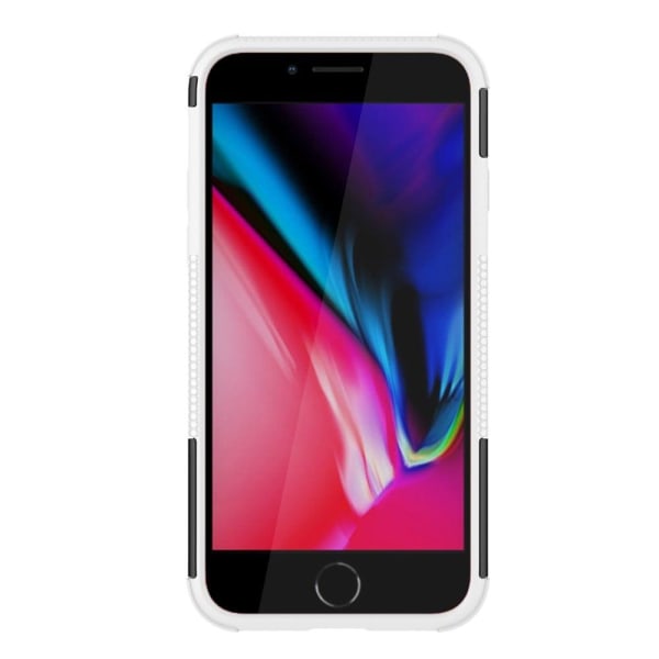 iPhone 7 / 8 4,7 tommer / iPhone SE (2022) / (2020) Bumpresistent and Flexible 2-in-1 telefonbagcover Ring Kickstand Drop-proof Protective Case - Hvid White