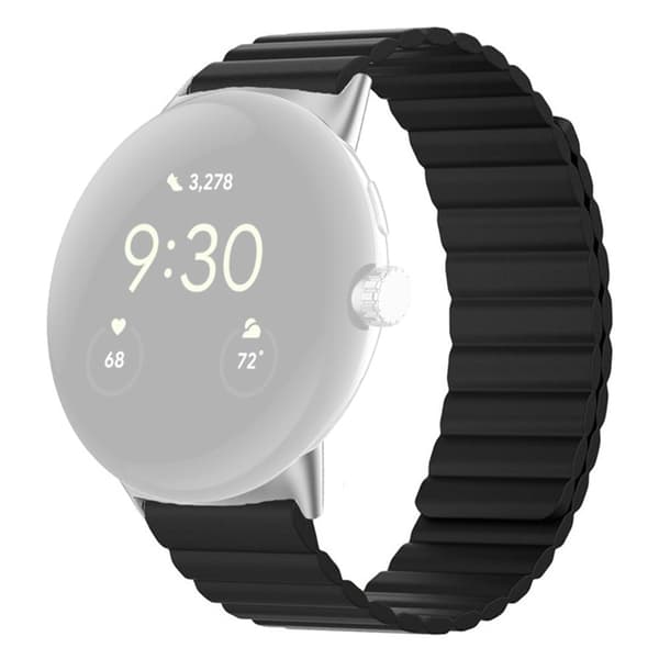 Google Pixel Watch yksinkertainen silikoninen ranneke - Musta Black