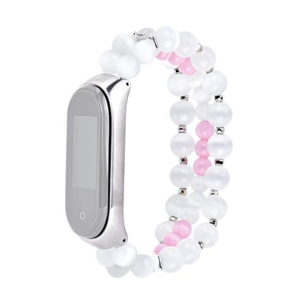 Xiaomi Mi Smart Band 4 / 3 opalperler urrem - Hvid White