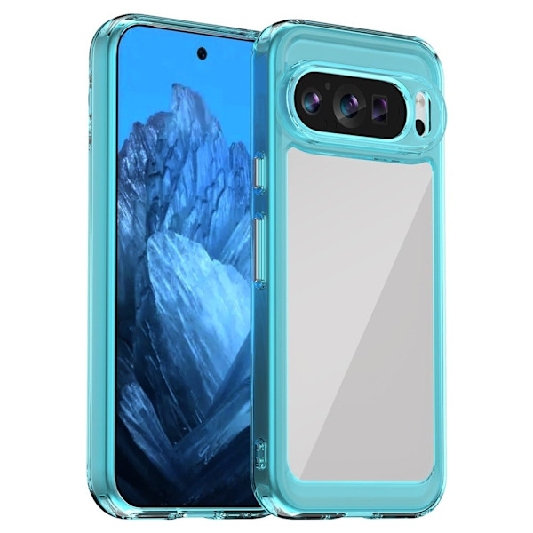 Google Pixel 9 smart akryldeksel - Gjennomsiktig Blå Blue