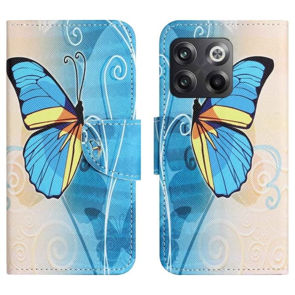 Wonderland OnePlus Ace Pro / 10t Flippetui - Blå Sommerfugl Blue