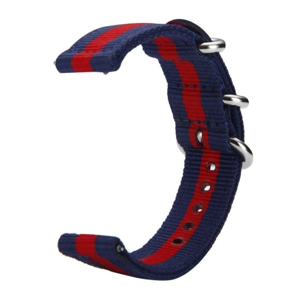 Three buckle watch band for Garmin watch - Blue / Red / Blue Blå