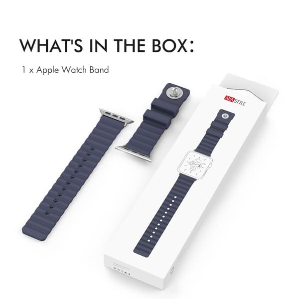 AHASTYLE WA02 Apple Watch Series 8 (41 mm) silikonrem - Midnattsblå Blue