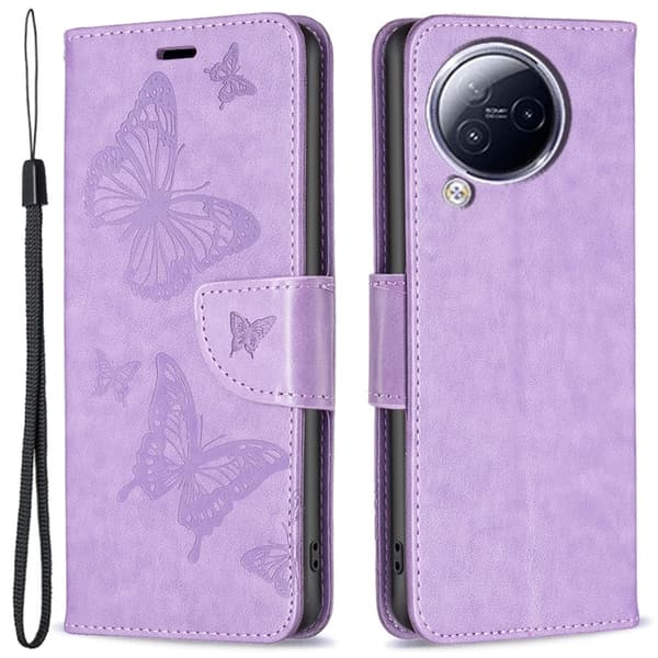 Sommerfugl Xiaomi Civi 3 Flip Etui - Lilla Purple