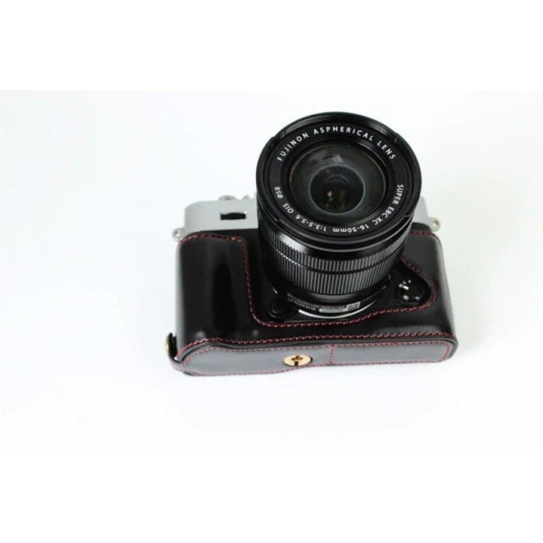 Fuji XT-10 Läckert läder kamera skydd - Svart Svart