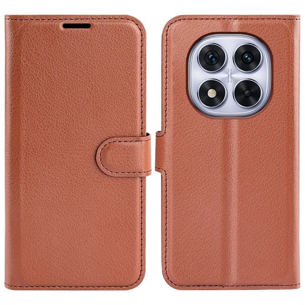 Classic Xiaomi Redmi Note 14 Pro 5G flip kuoret - Ruskea Brown