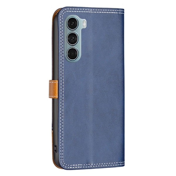 BINFEN tvåfärgat läder Motorola Moto G200 5G / Motorola Edge S30 fodral - Blå Blå