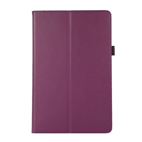 Foldbart etui med Lichi-tekstur til Lenovo Tab M10 Plus (Gen 3) - Lilla Purple