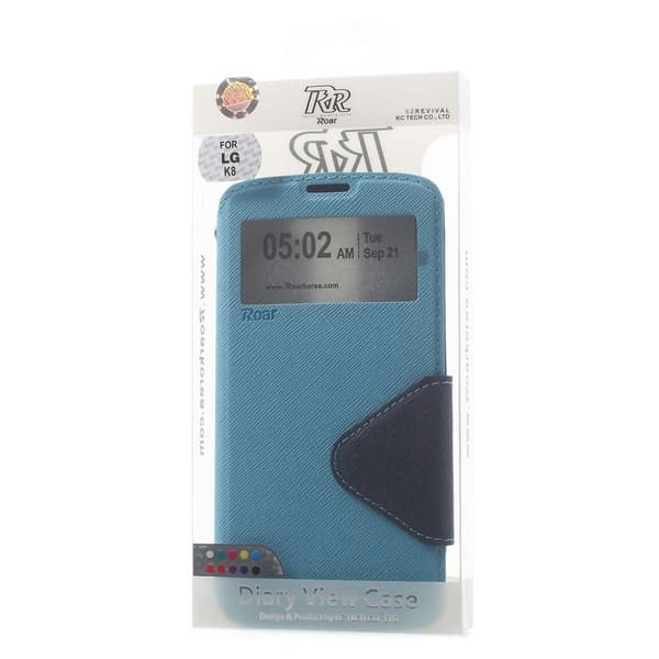 Roar Korea LG K8 Læder-etui med vindue - Lyseblå Blue