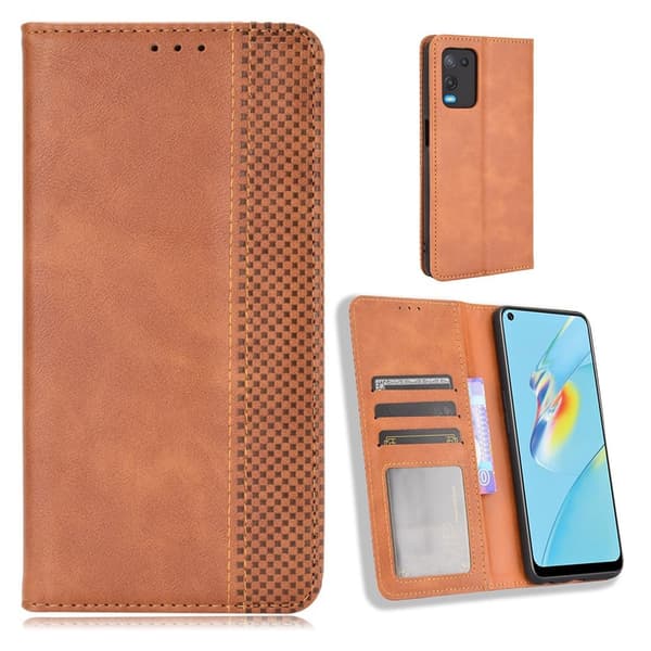 Bofink Vintage Oppo A54 lærveske - Brun Brown