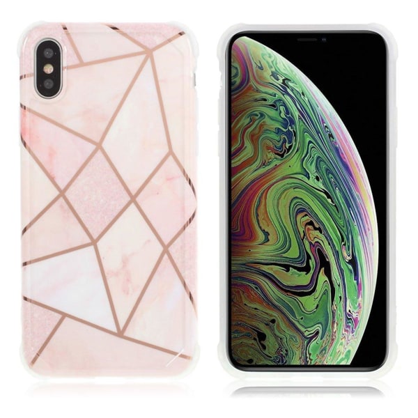 Marble iPhone Xs Max case - Pink Diamond Shape Tiles Pink