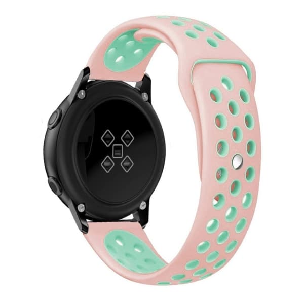 Samsung Galaxy Watch Active kaksivärinen silikoninen ranneke - Pinkki / Sininen Multicolor