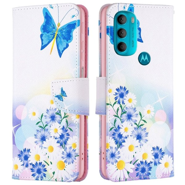 Wonderland Motorola Moto G71 5G flip etui - Sommerfugl Og Blomster Multicolor