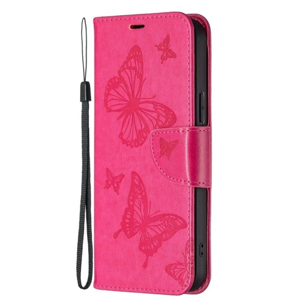 Sommerfugl Samsung Galaxy S23 Plus Flip Etui - Rose Pink