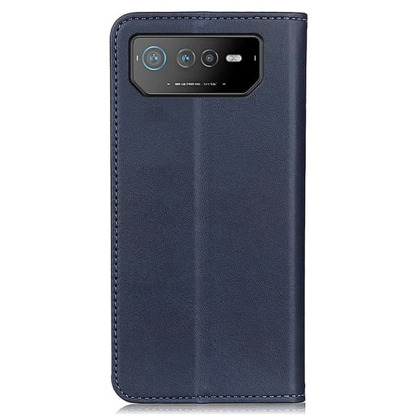 Flip Etui med Pung i Ekte Lær til ASUS Rog Phone 6 - Blå Blue