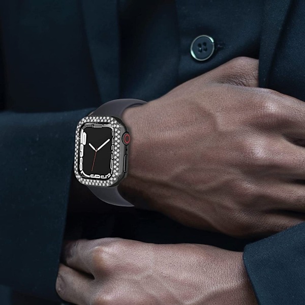 Apple Watch SE 2022 (40mm) - Musta-suojus strassikoristeisella koristeella - Musta Black
