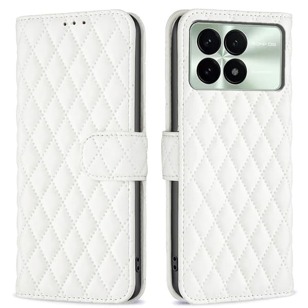 Rombemønster, matt flip-deksel for Xiaomi Redmi K70 - Hvit White
